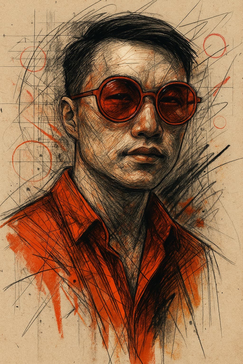 Mixed-media portrait